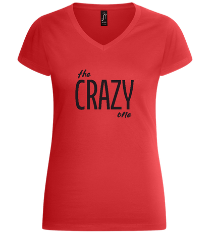 The Crazy One Design - Basic women's v-neck t-shirt_RED_front