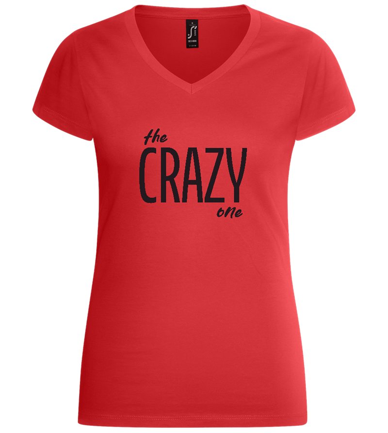 The Crazy One Design - Basic women's v-neck t-shirt_RED_front