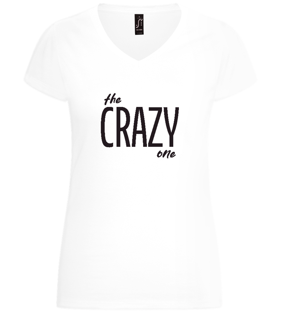 The Crazy One Design - Basic women's v-neck t-shirt_WHITE_front