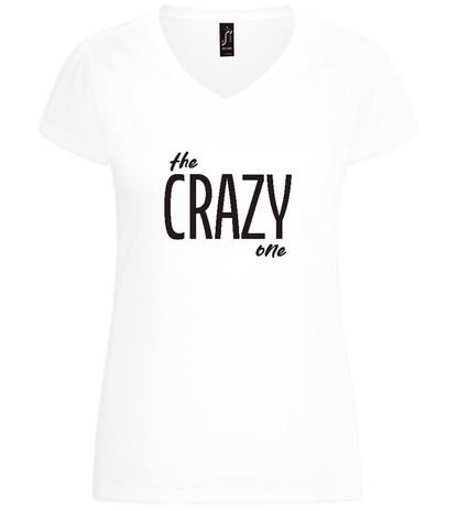 The Crazy One Design - Basic women's v-neck t-shirt_WHITE_front