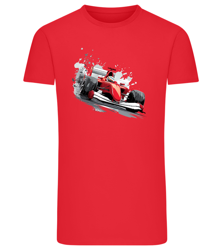 Red F1 Design - Comfort men's fitted t-shirt_BRIGHT RED_front