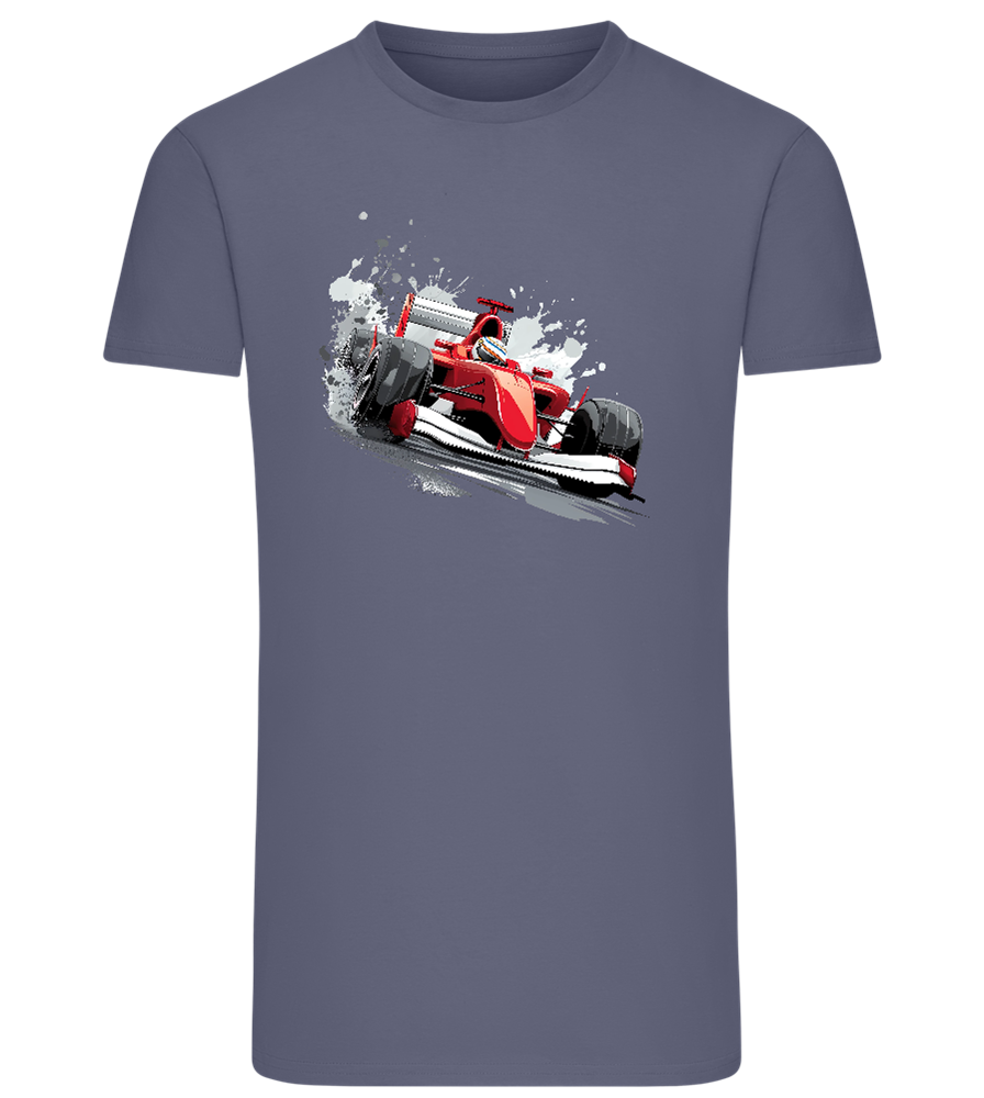 Red F1 Design - Comfort men's fitted t-shirt_DENIM_front