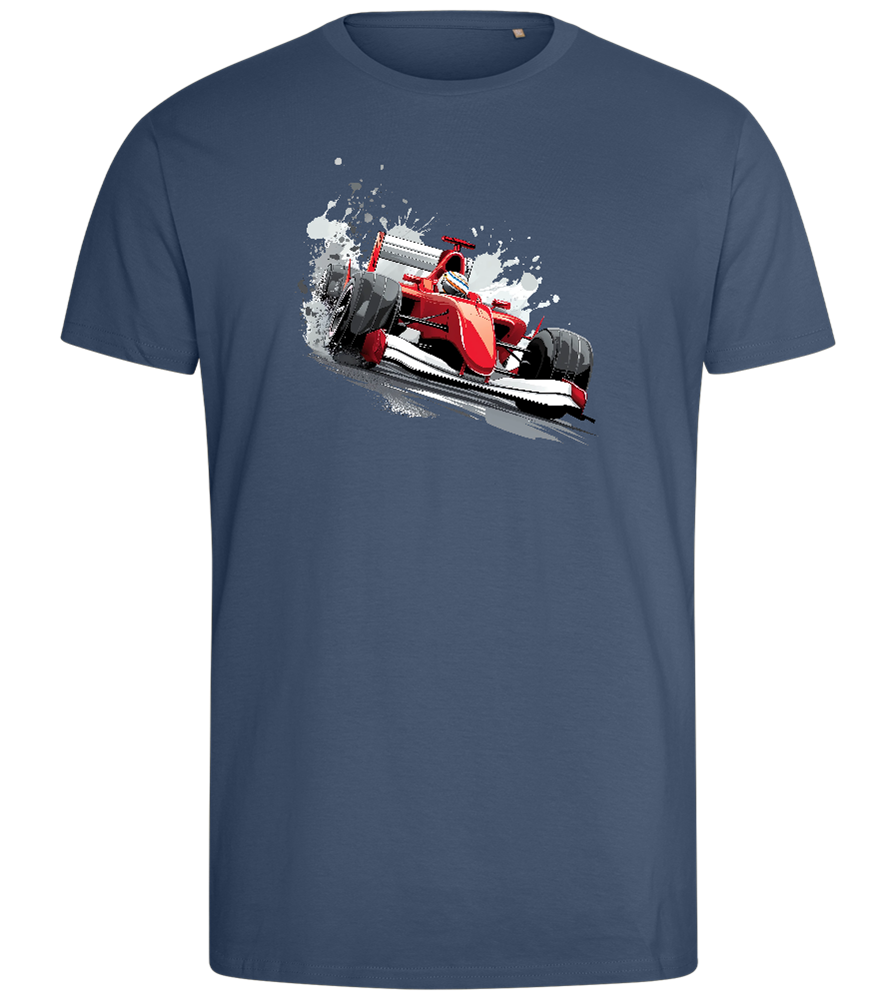 Red F1 Design - Comfort men's fitted t-shirt_DENIM_front