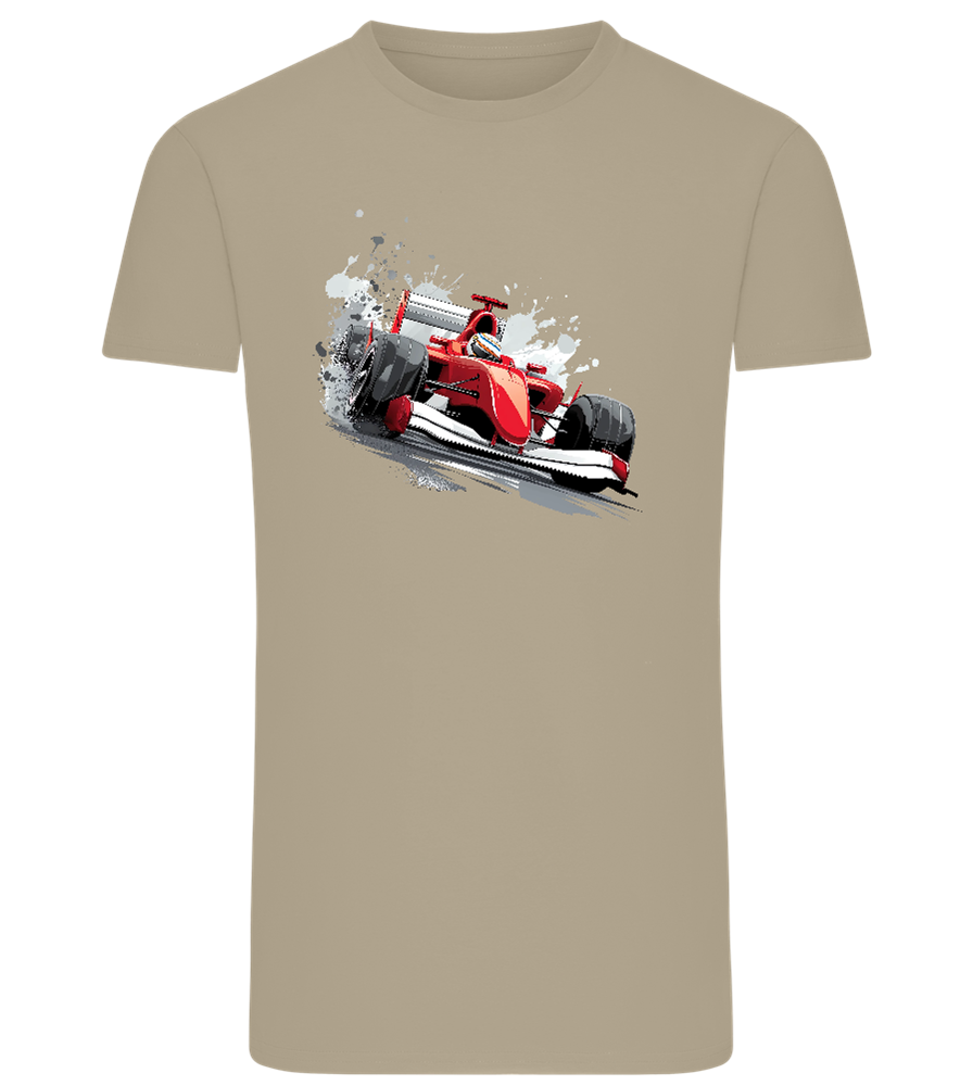 Red F1 Design - Comfort men's fitted t-shirt_KHAKI_front