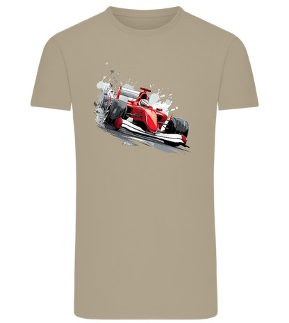 Red F1 Design - Comfort men's fitted t-shirt_KHAKI_front