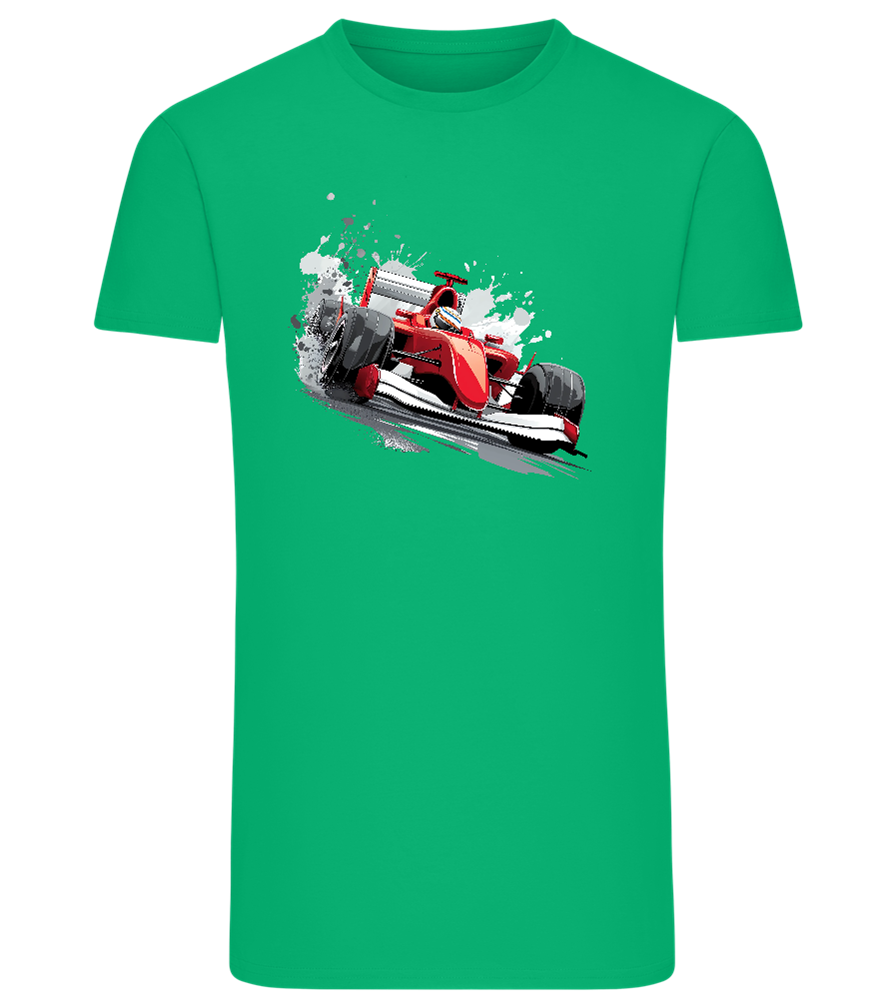 Red F1 Design - Comfort men's fitted t-shirt_MEADOW GREEN_front