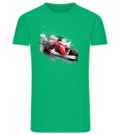 Red F1 Design - Comfort men's fitted t-shirt_MEADOW GREEN_front