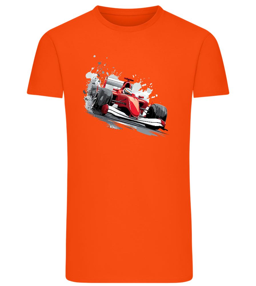 Red F1 Design - Comfort men's fitted t-shirt_ORANGE_front