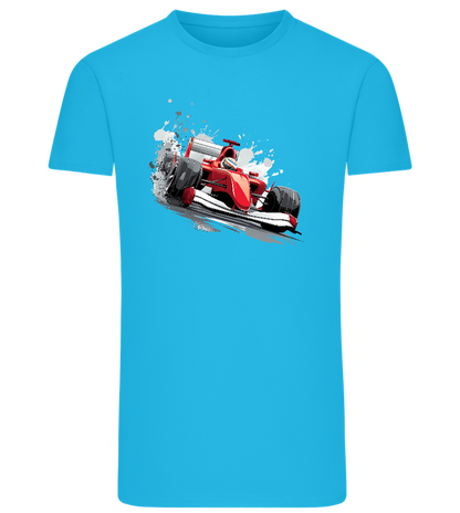 Red F1 Design - Comfort men's fitted t-shirt_TURQUOISE_front