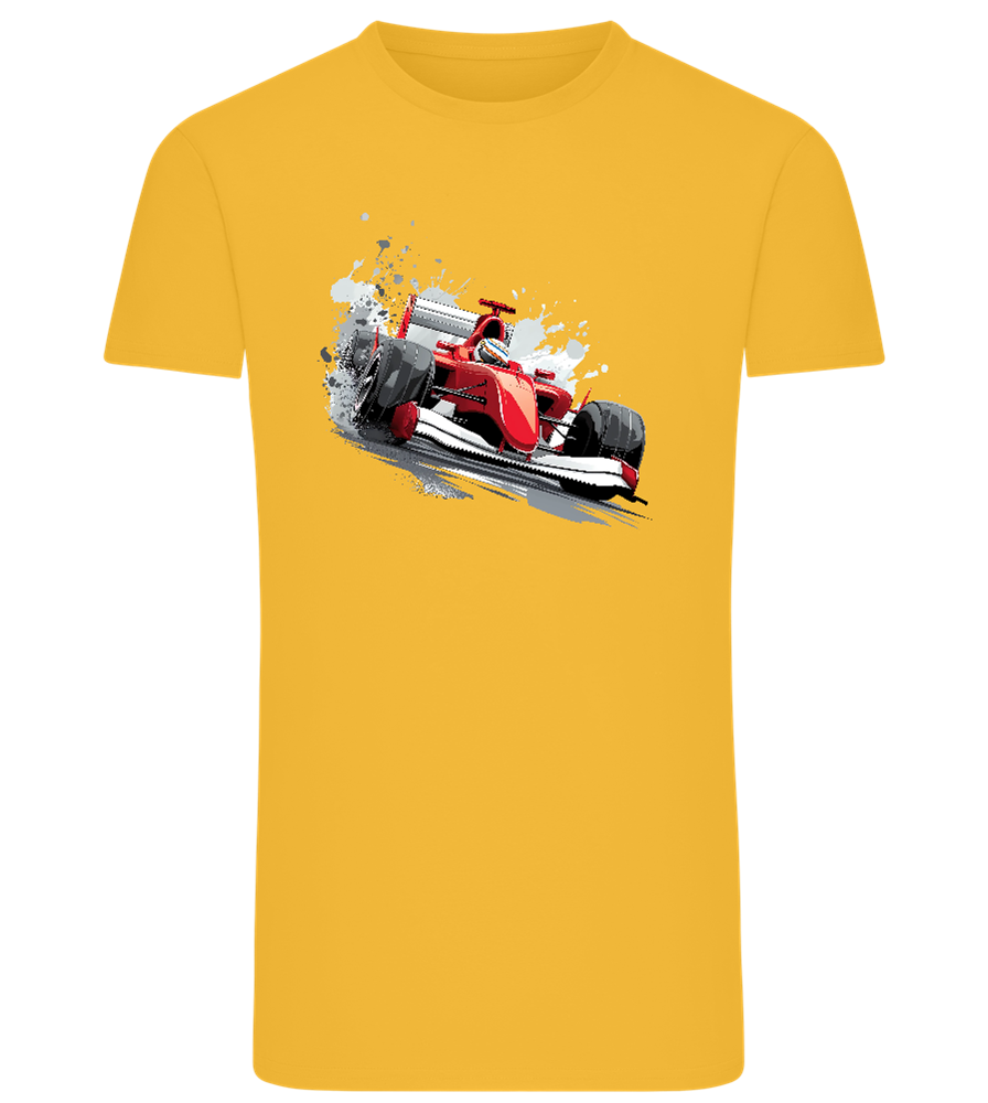 Red F1 Design - Comfort men's fitted t-shirt_YELLOW_front