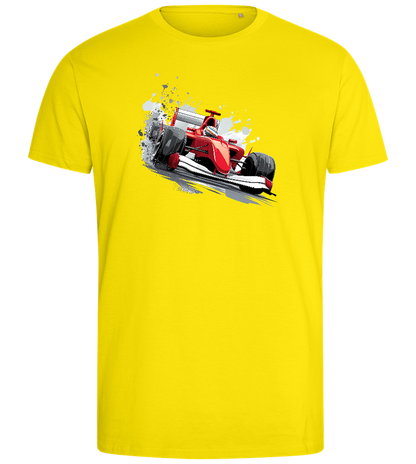 Red F1 Design - Comfort men's fitted t-shirt_YELLOW_front