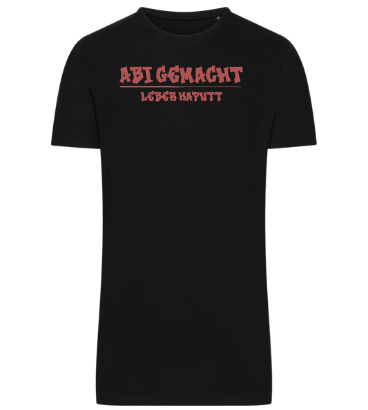 Abi Gemacht Leber Kaputt Design - Comfort men's long t-shirt_DEEP BLACK_front