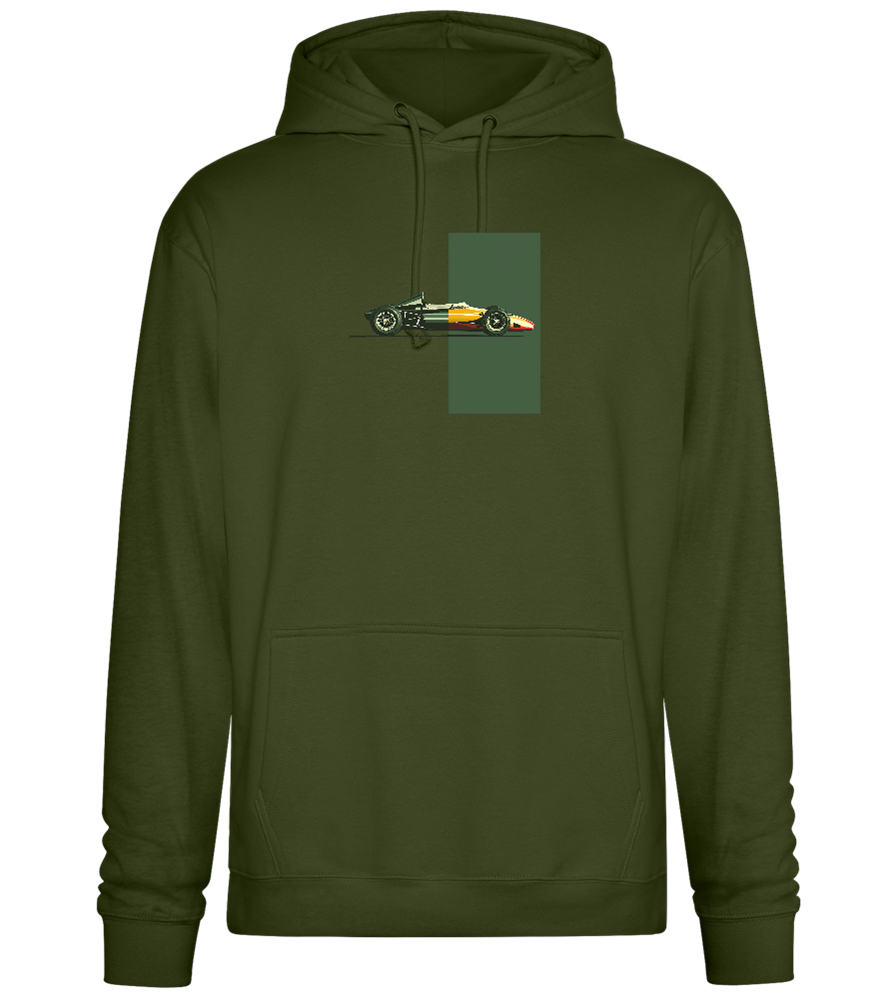 Retro F1 Design - Premium Essential Unisex Hoodie_ARMY_front