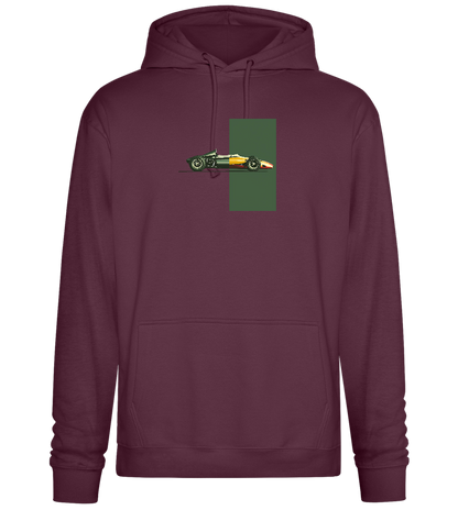 Retro F1 Design - Premium Essential Unisex Hoodie_BORDEAUX_front