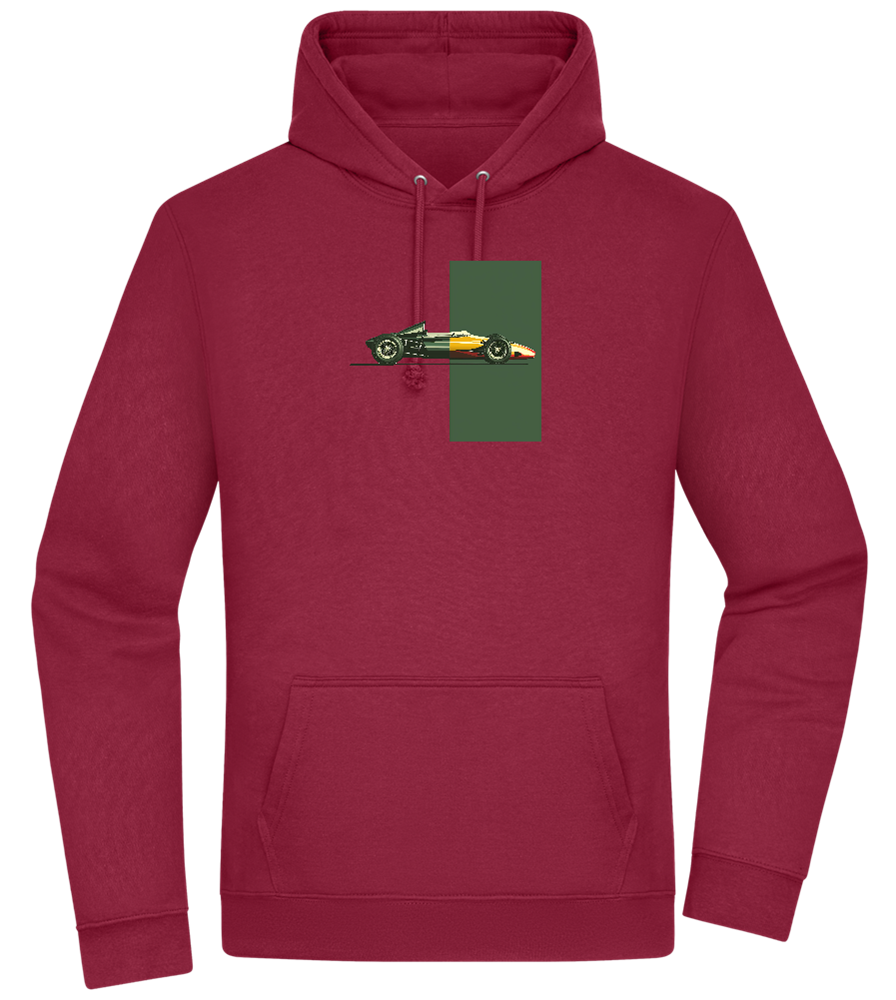 Retro F1 Design - Premium Essential Unisex Hoodie_BORDEAUX_front