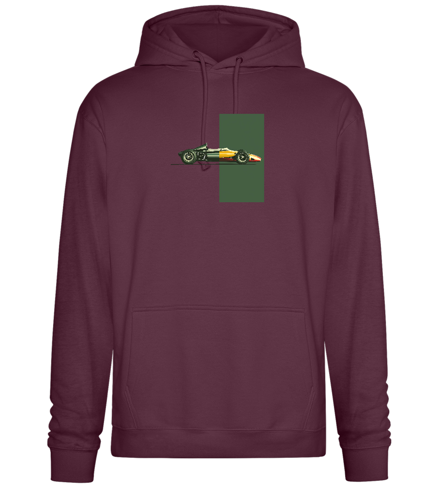 Retro F1 Design - Premium Essential Unisex Hoodie_BORDEAUX_front