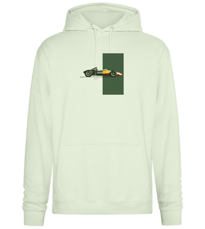 Retro F1 Design - Premium Essential Unisex Hoodie_CREAMY GREEN_front