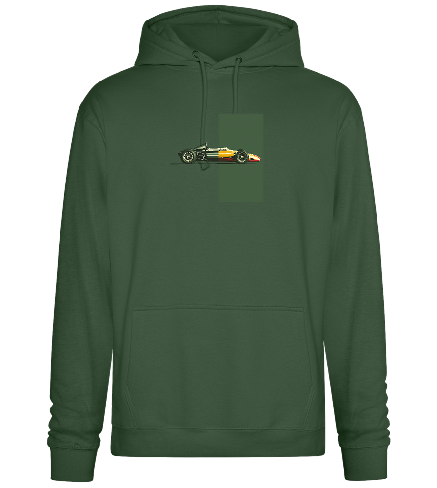 Retro F1 Design - Premium Essential Unisex Hoodie_GREEN BOTTLE_front