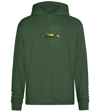 Retro F1 Design - Premium Essential Unisex Hoodie_GREEN BOTTLE_front