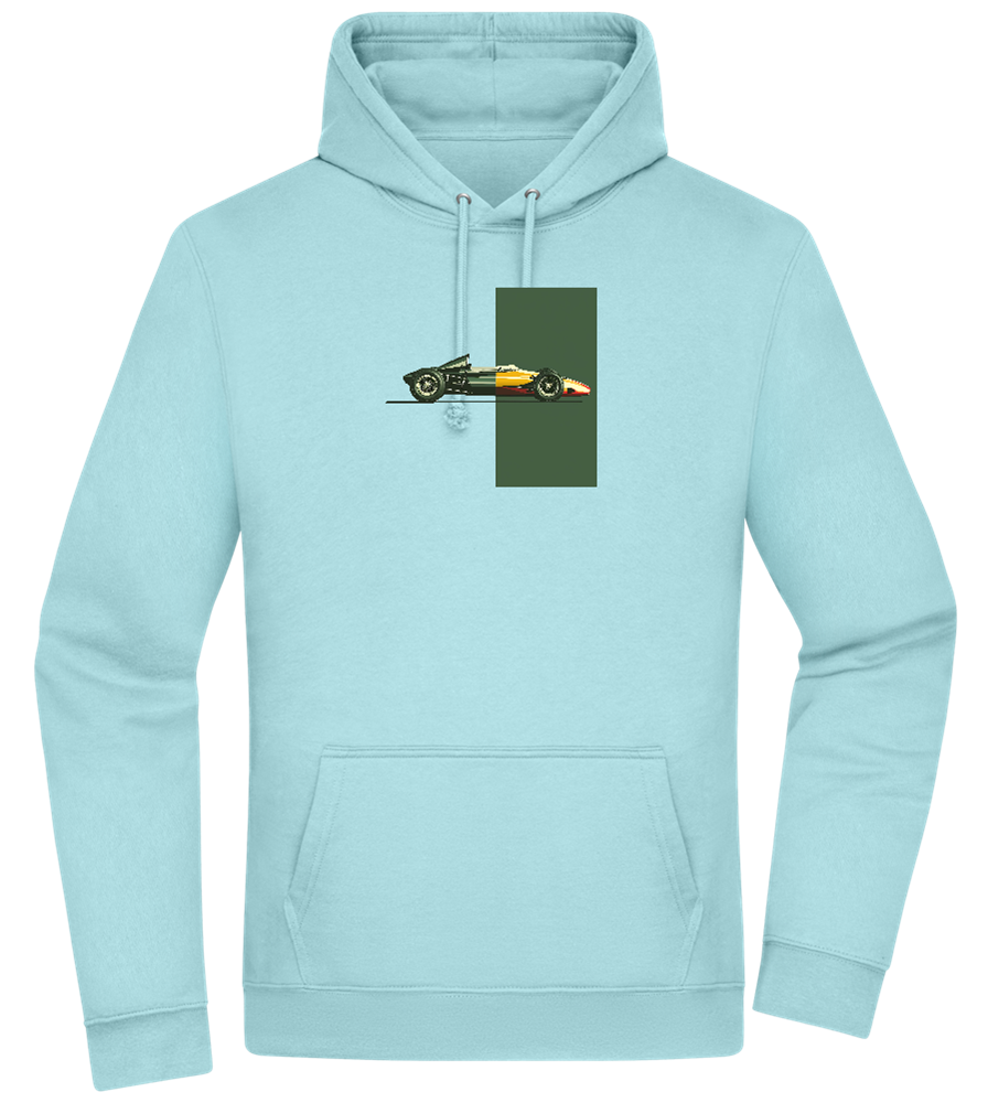 Retro F1 Design - Premium Essential Unisex Hoodie_POOL BLUE_front