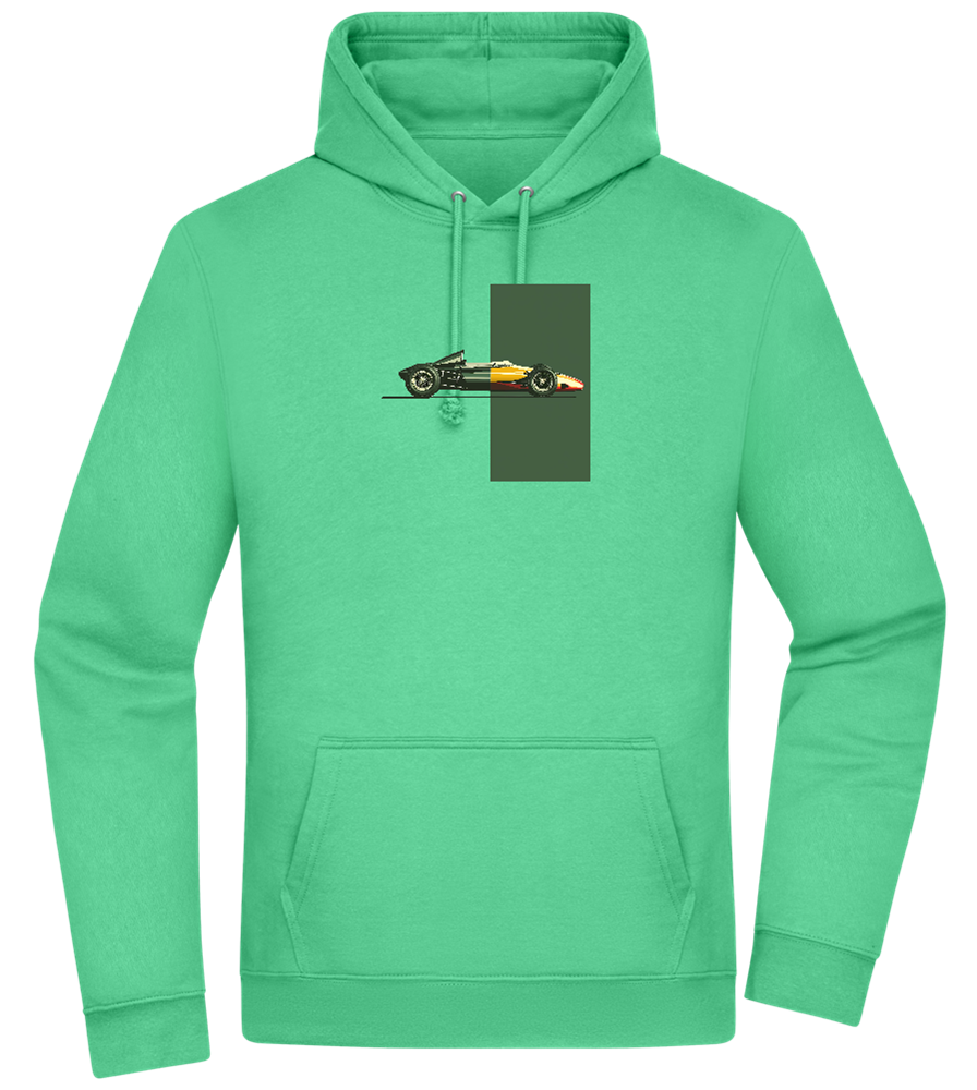 Retro F1 Design - Premium Essential Unisex Hoodie_SPRING GREEN_front