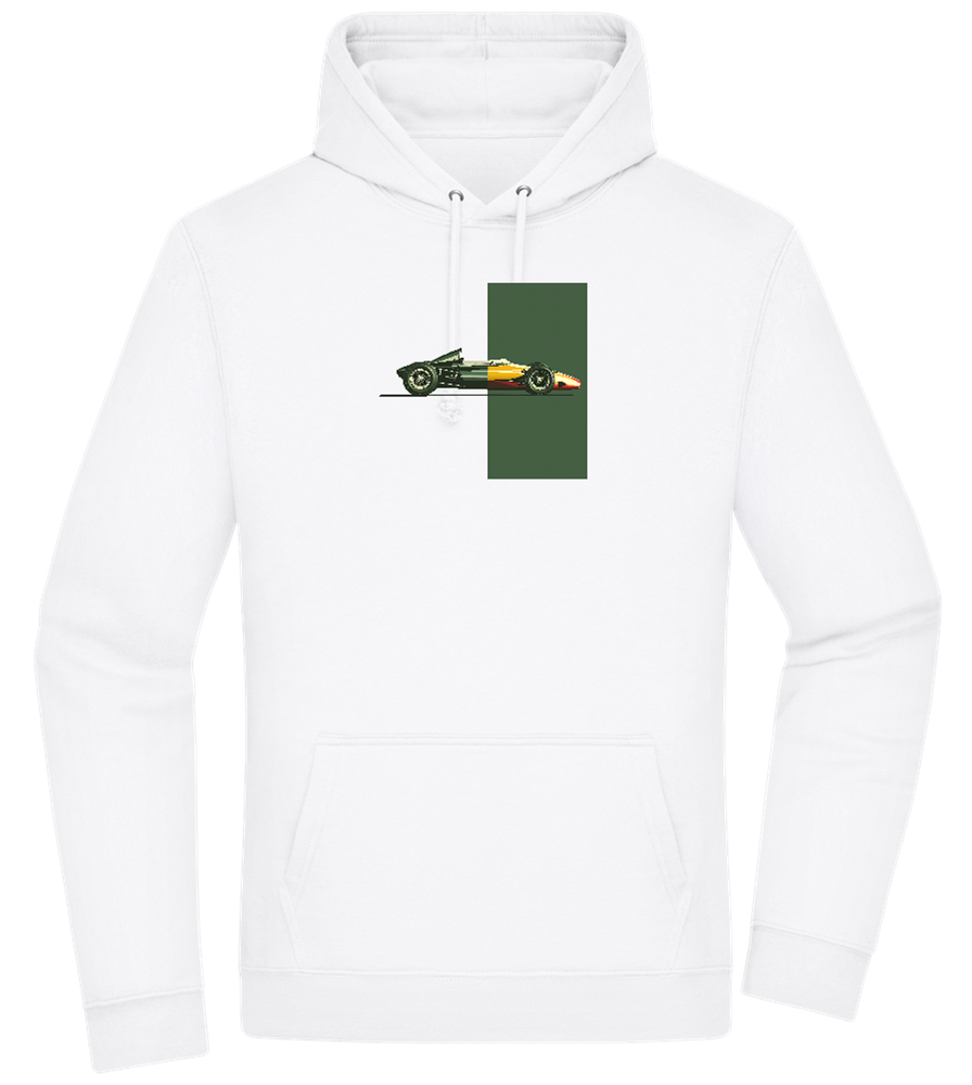 Retro F1 Design - Premium Essential Unisex Hoodie_WHITE_front