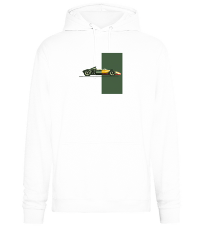 Retro F1 Design - Premium Essential Unisex Hoodie_WHITE_front