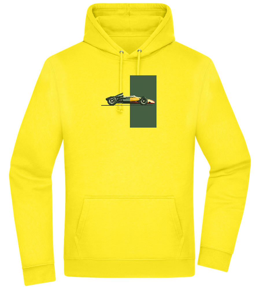 Retro F1 Design - Premium Essential Unisex Hoodie_YELLOW_front