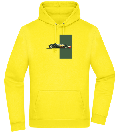 Retro F1 Design - Premium Essential Unisex Hoodie_YELLOW_front