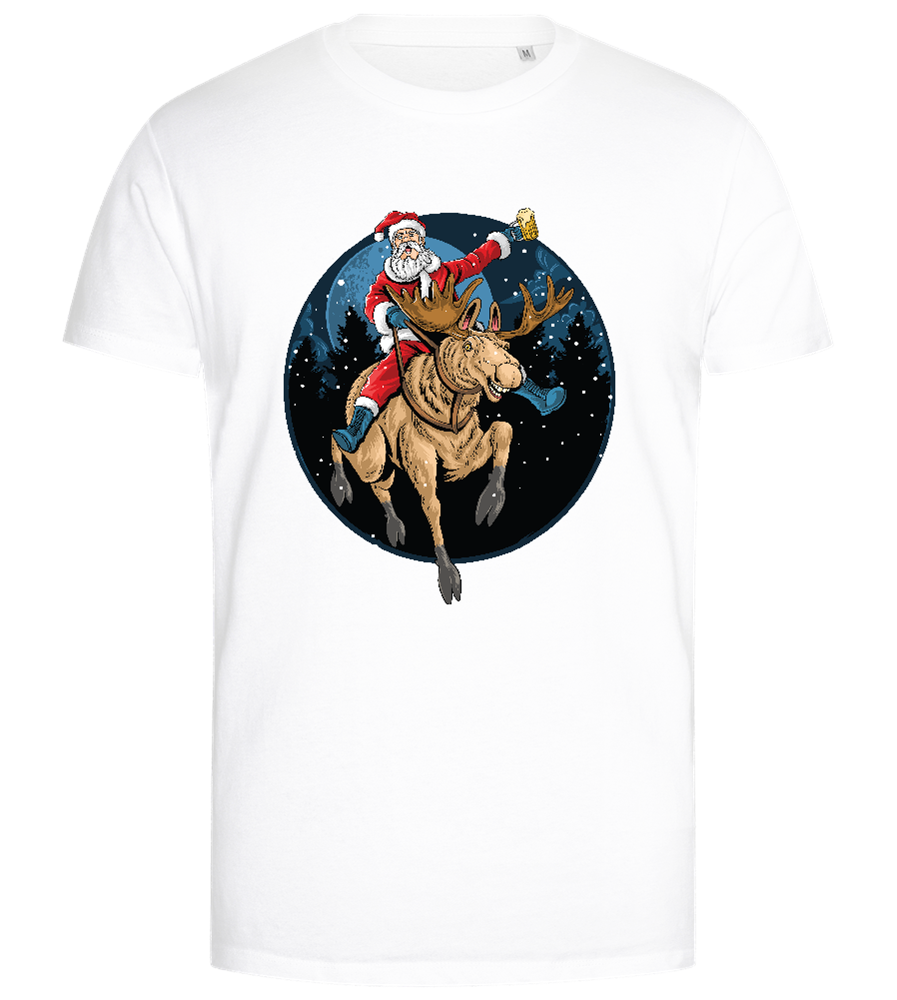 Santa Joyride Design - Premium men's close fitting t-shirt_WHITE_front