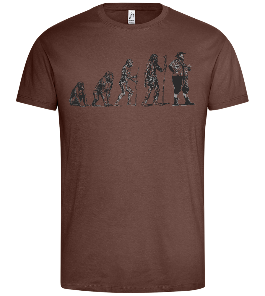 Evolution of Beer Drinkers Design - Premium men's t-shirt_CHOCOLATE_front