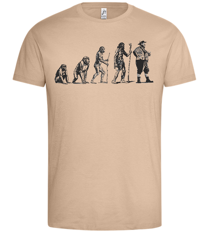 Evolution of Beer Drinkers Design - Premium men's t-shirt_SAND_front