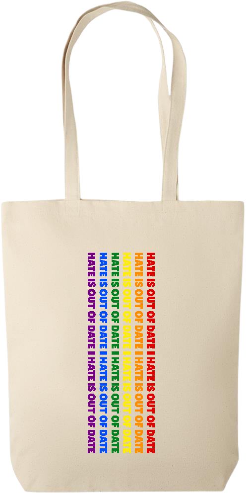 Hate is Out of Date Design - Premium canvas cotton tote bag_BEIGE_front