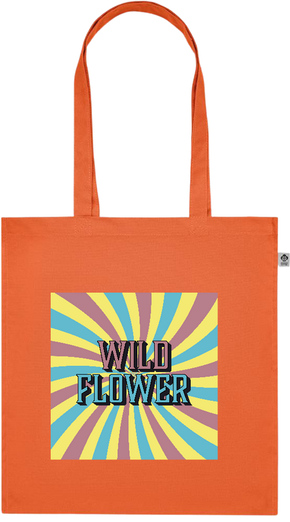 Wild Flower Design - Premium colored organic cotton tote bag_ORANGE_front