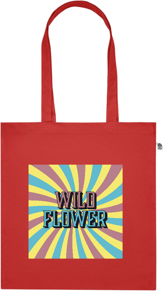 Wild Flower Design - Premium colored organic cotton tote bag_RED_front