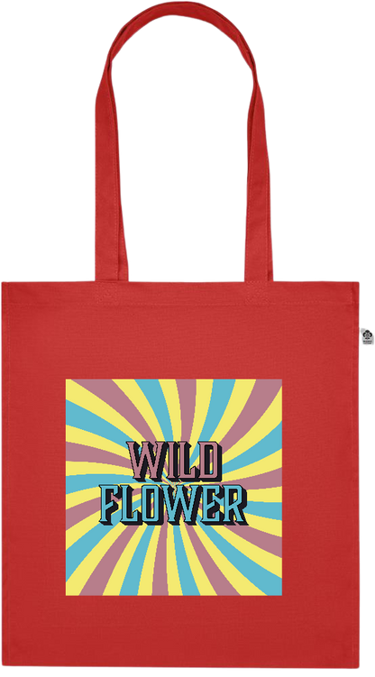 Wild Flower Design - Premium colored organic cotton tote bag_RED_front