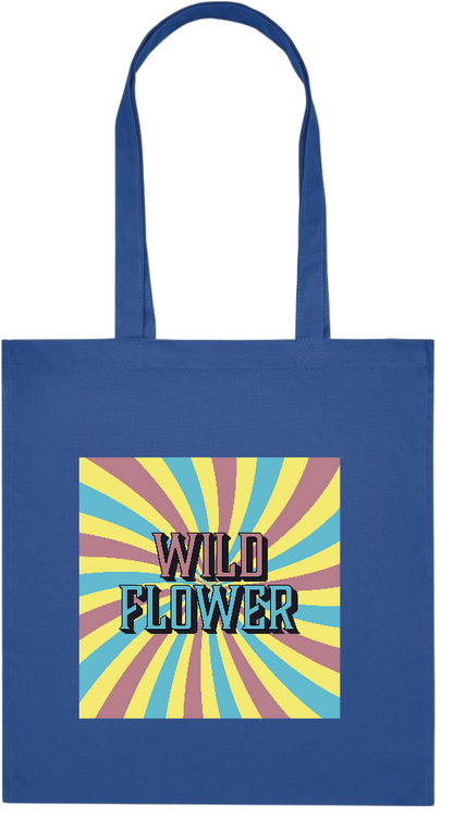 Wild Flower Design - Premium colored organic cotton tote bag_ROYAL BLUE_front