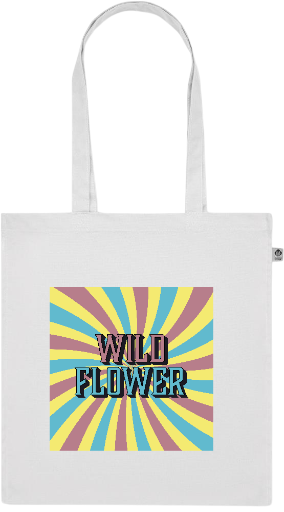 Wild Flower Design - Premium colored organic cotton tote bag_WHITE_front