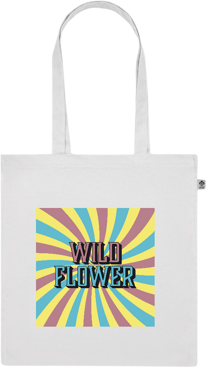 Wild Flower Design - Premium colored organic cotton tote bag_WHITE_front