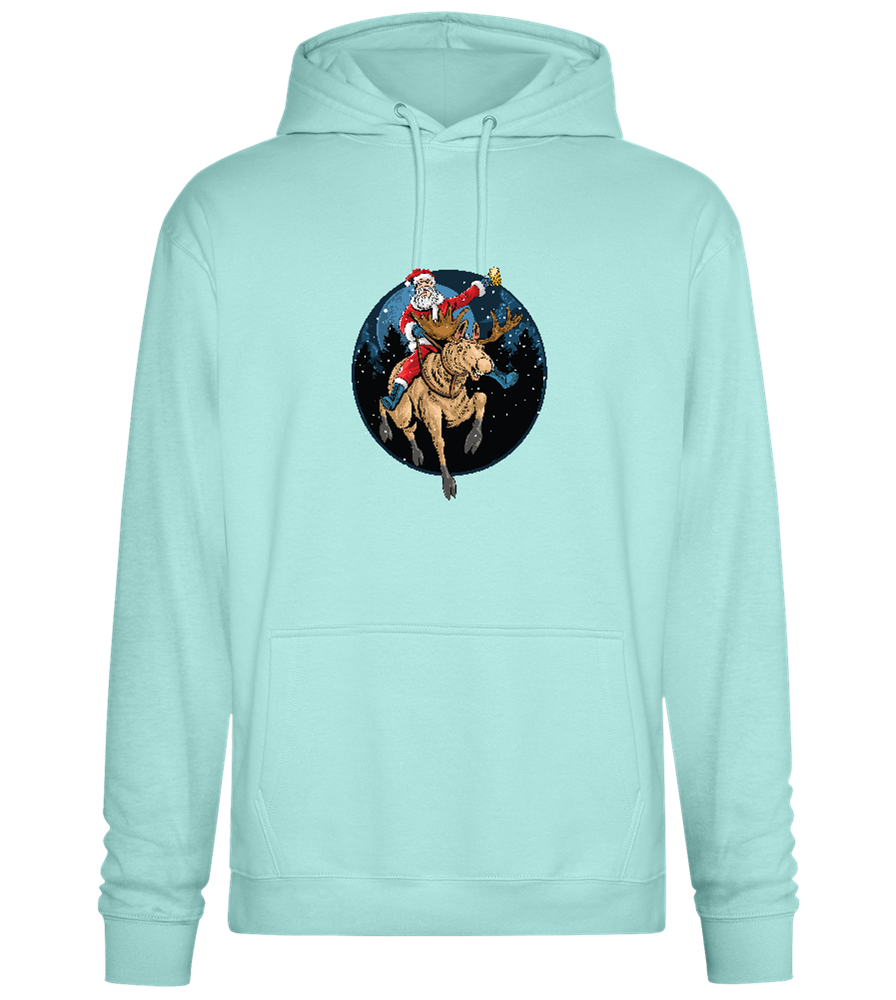 Santa Joyride Design - Premium Essential Unisex Hoodie_ARCTIC BLUE_front