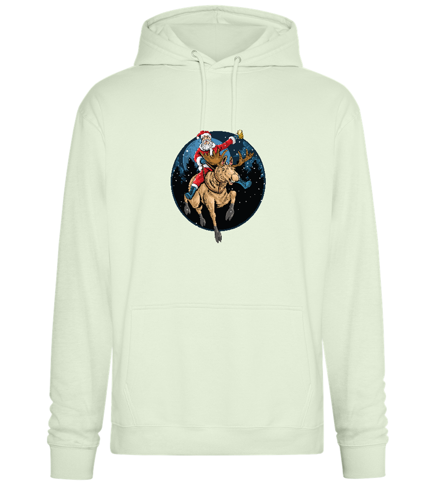 Santa Joyride Design - Premium Essential Unisex Hoodie_CREAMY GREEN_front