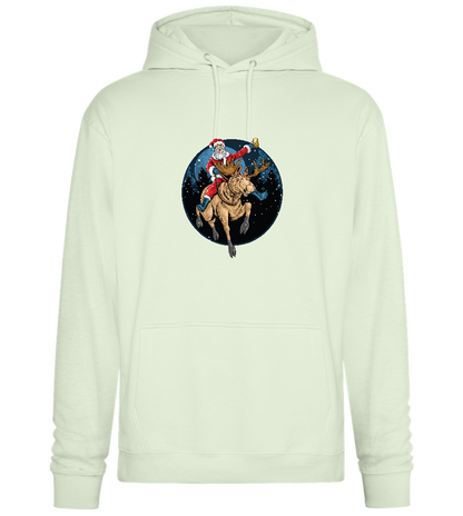 Santa Joyride Design - Premium Essential Unisex Hoodie_CREAMY GREEN_front