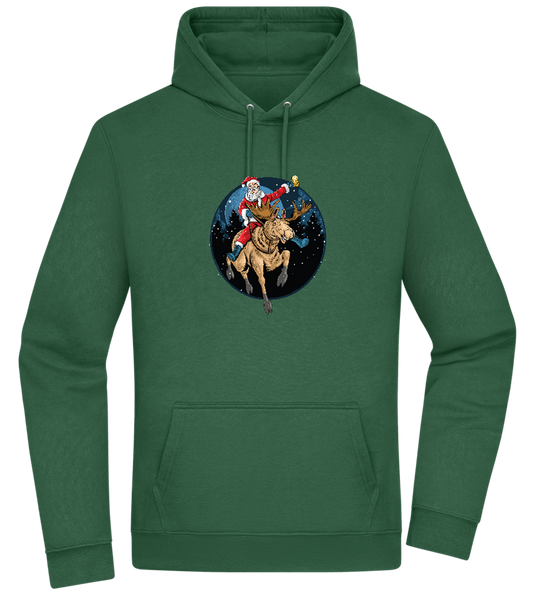 Santa Joyride Design - Premium Essential Unisex Hoodie_GREEN BOTTLE_front