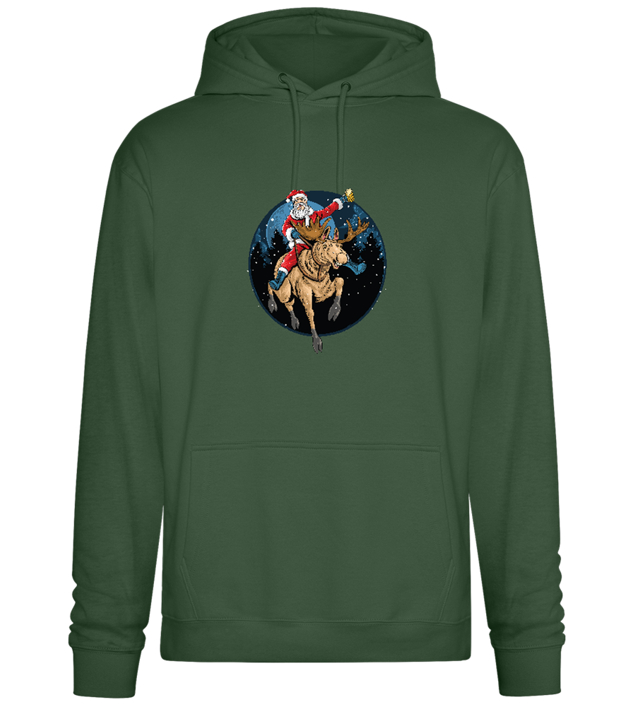 Santa Joyride Design - Premium Essential Unisex Hoodie_GREEN BOTTLE_front