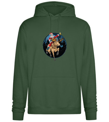 Santa Joyride Design - Premium Essential Unisex Hoodie_GREEN BOTTLE_front