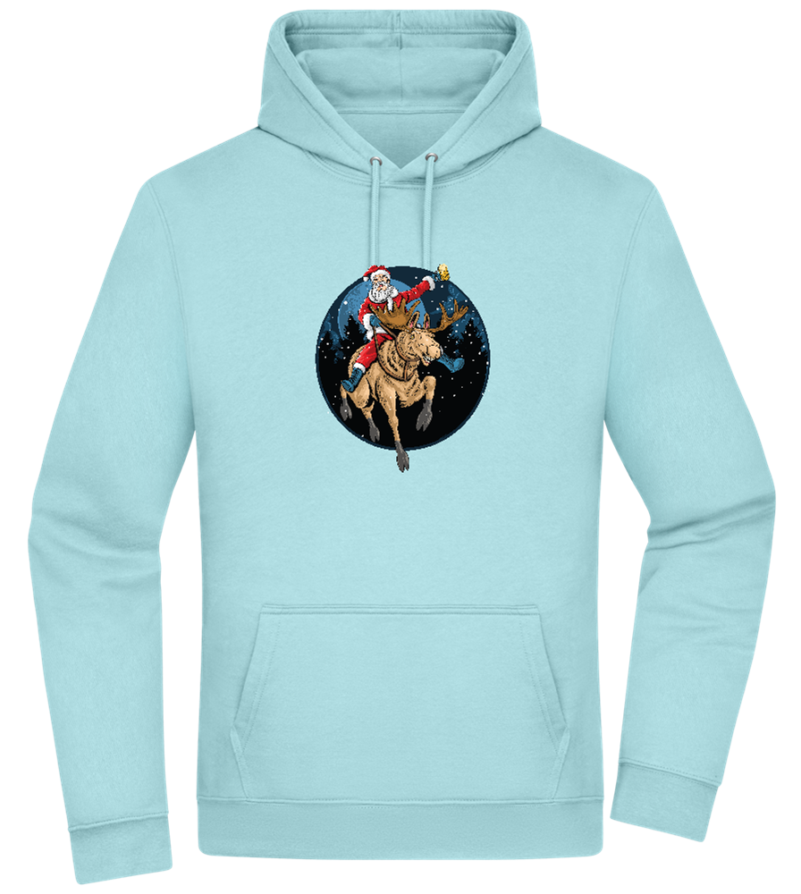 Santa Joyride Design - Premium Essential Unisex Hoodie_POOL BLUE_front