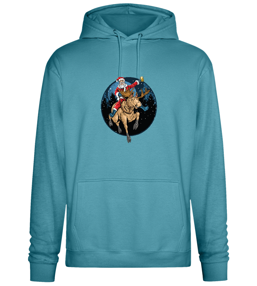 Santa Joyride Design - Premium Essential Unisex Hoodie_POOL BLUE_front