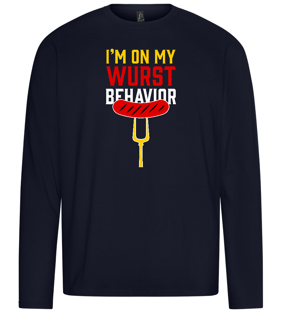 I'm On My Wurst Behaviour Design - Premium men's long sleeve t-shirt_FRENCH NAVY_front