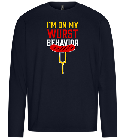 I'm On My Wurst Behaviour Design - Premium men's long sleeve t-shirt_FRENCH NAVY_front