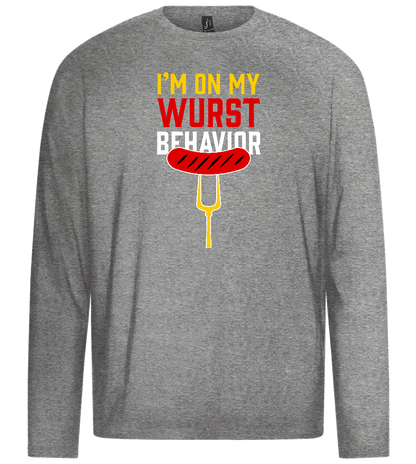 I'm On My Wurst Behaviour Design - Premium men's long sleeve t-shirt_ORION GREY_front